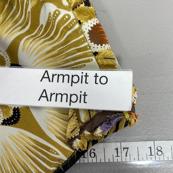 Anthropologie Edme Esyllte Dress Sleeveless Silk Orange Teal Floral Size 6 - Picture 14 of 16